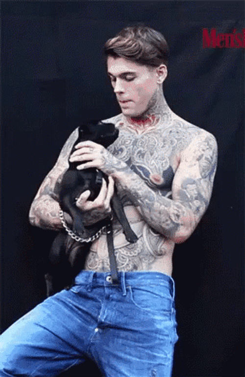Handsome Stephen James With His Dog GIF