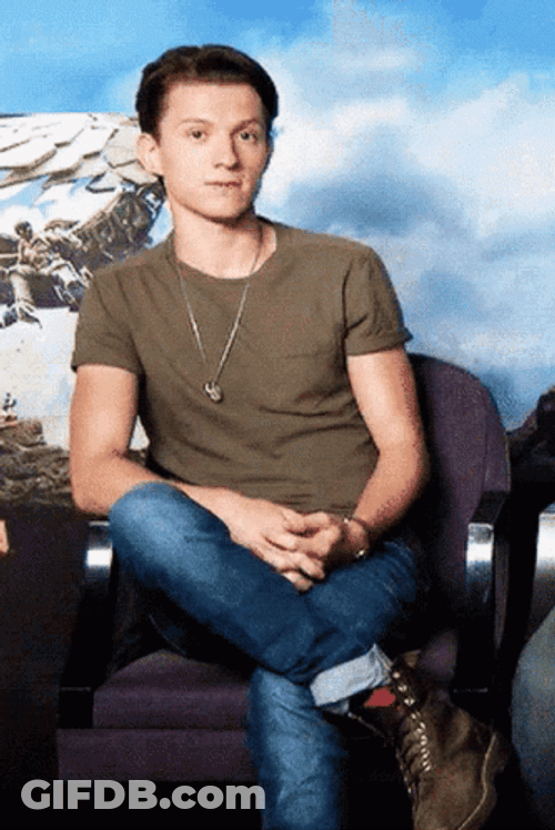 Handsome Tom Holland Heart Hands GIF