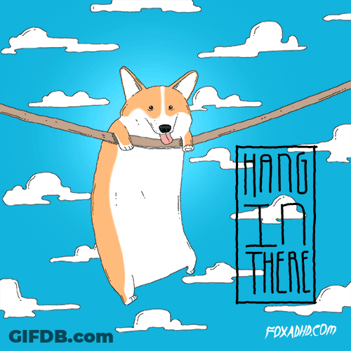 Hang In There Animated Corgi Dog GIF