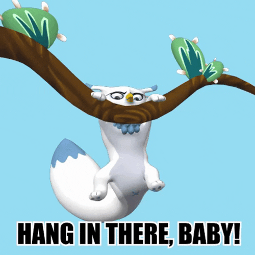Hang In There Animated Fox Fun Art GIF