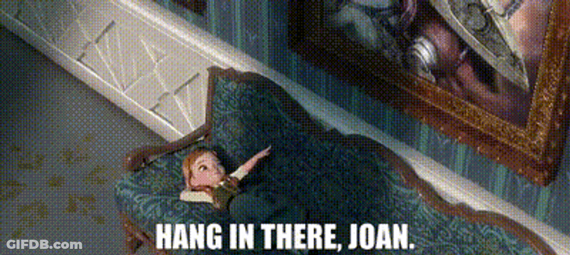 Hang In There Joan Wall Painting GIF
