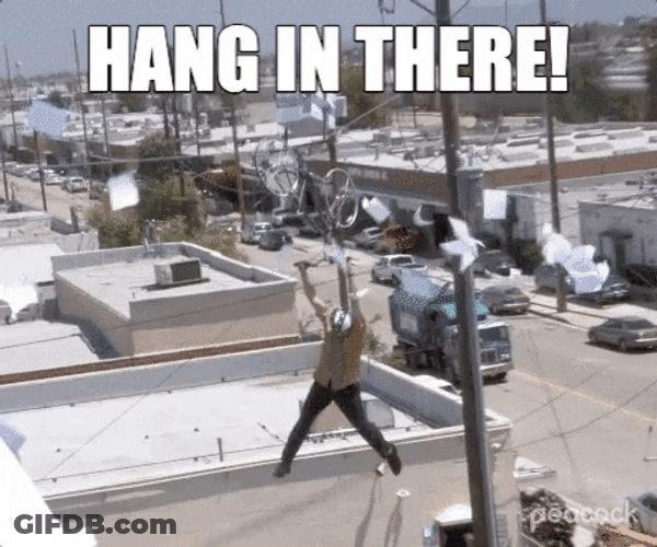 Hang In There Man On Bicycle GIF