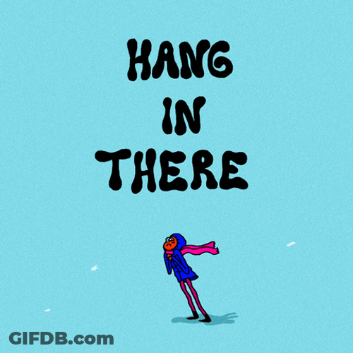 Hang In There Snow Storm Mobile Art GIF