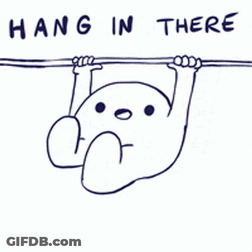 Hang In There Swinging Cartoon Fun Art GIF