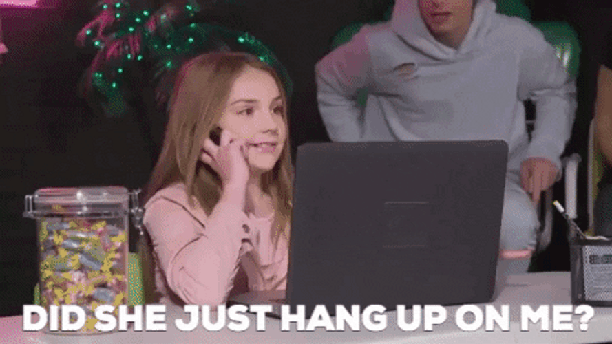 Hang Up Phone Piper Rockelle Offended Reaction GIF