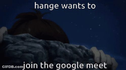 Hange Wants To Join The Google Meet With A Picture Of A Person Behind A Rock GIF
