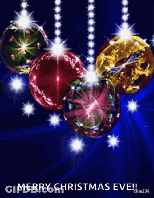 Hanging Christmas Balls Merry Christmas Eve GIF