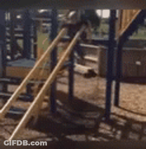 Hanging Kid Slide Faceplant Landing GIF