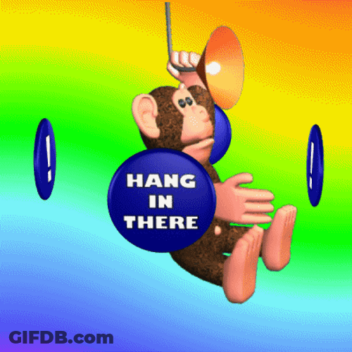 Hanging Monkey Encouragement Words GIF