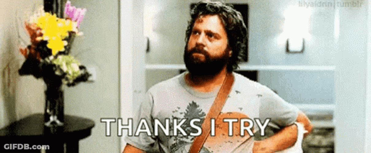 Hangover Thanks I Try GIF