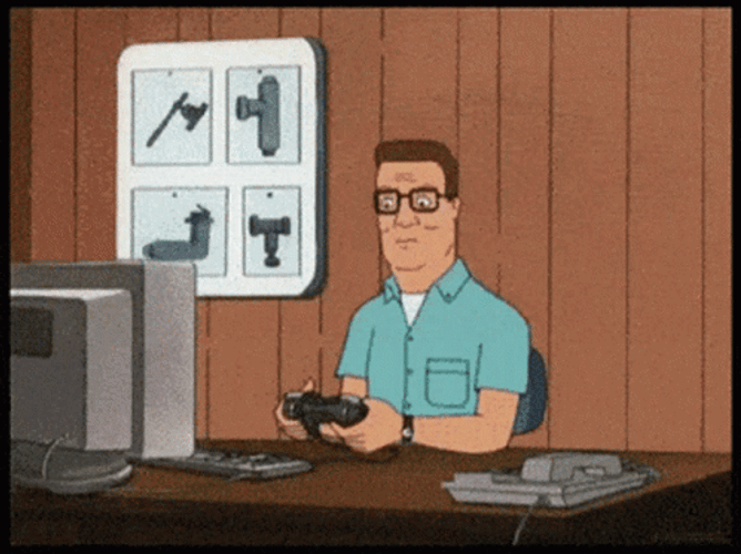 Hank Hill Playing Game GIF