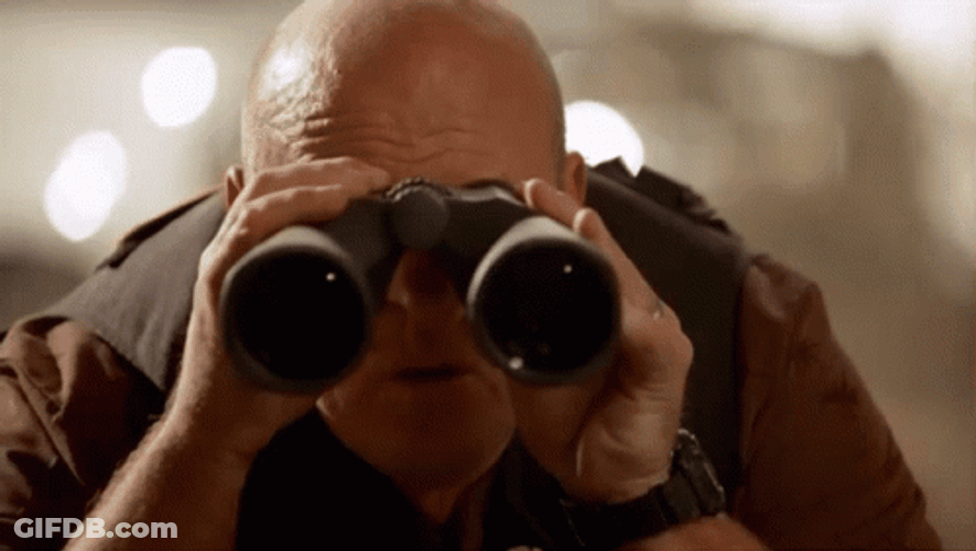 Hank Schraeder Spying Thru Binoculars Breaking Bad GIF