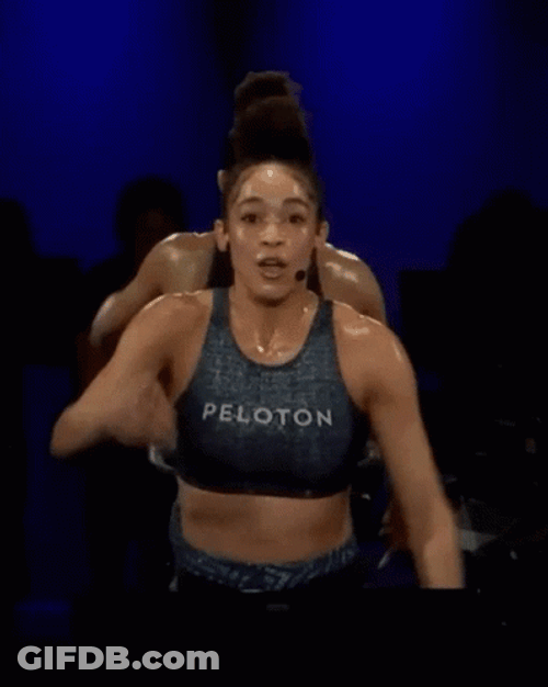Hannah Frankson Peloton Sweating Work Out GIF