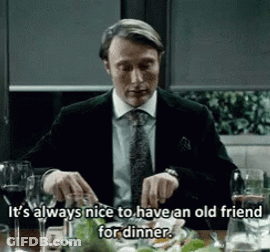 Hannibal Lecter Eating With Old Friend GIF