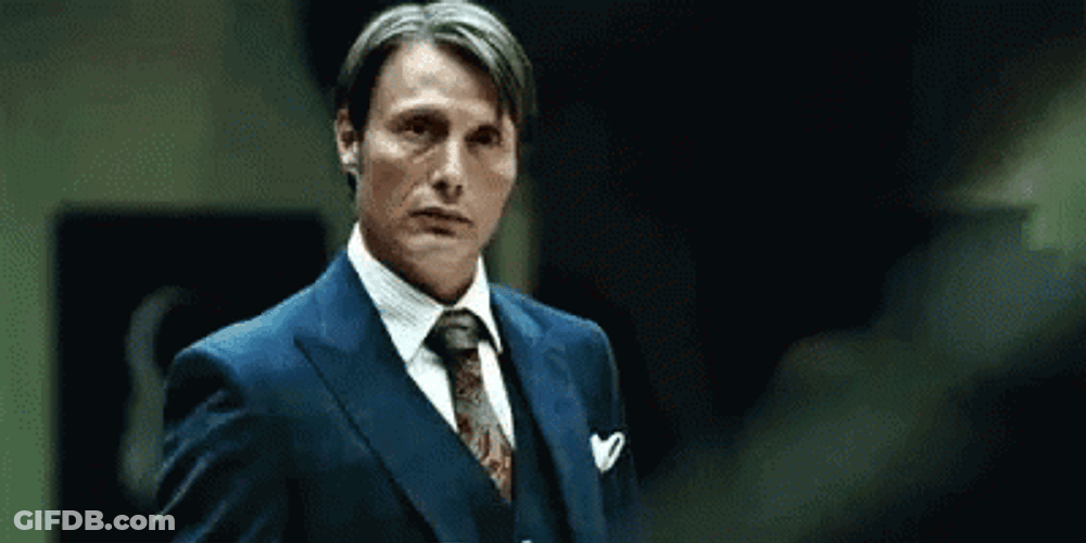 Hannibal Mads Mikkelsen Staring GIF