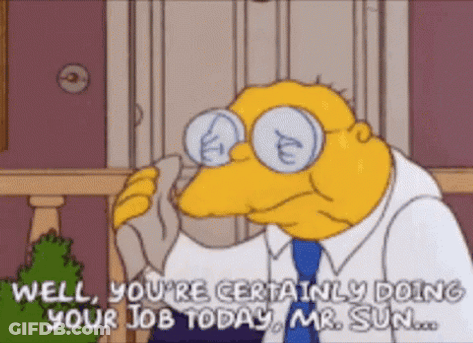 Hans Moleman Hot Sun Burning GIF