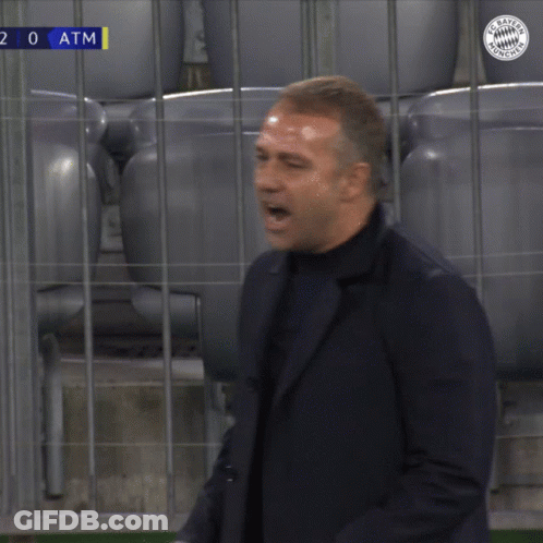 Hansi Flick Cheering GIF