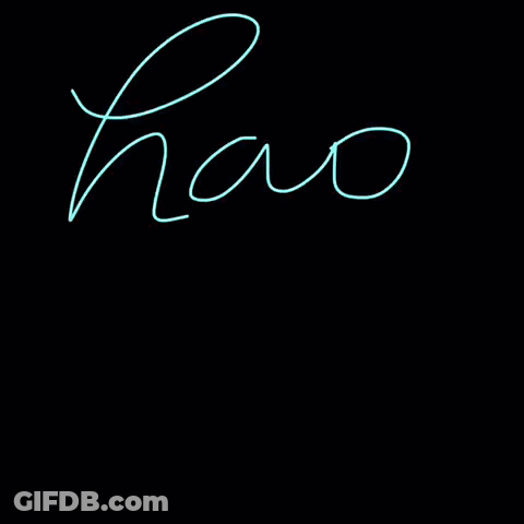 Hao Cie Neon On Black Background GIF