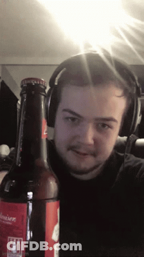 Happily Drinking Beer GIF