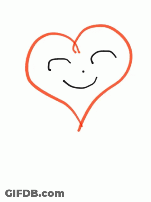 Happiness Heart With Face Jumping GIF
