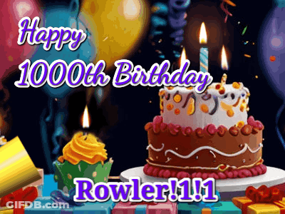 Happy 1000Th Birthday Card With Cake GIF