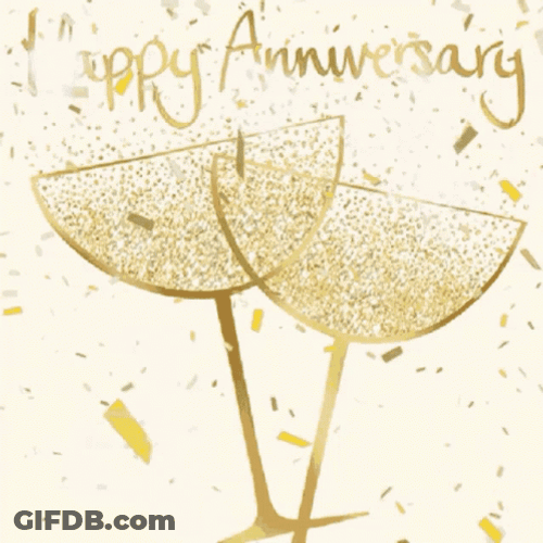 Happy 10Th Anniversary Falling Confetti GIF