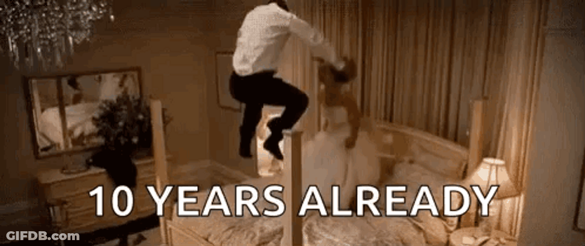 Happy 10Th Anniversary Jumping Couple GIF