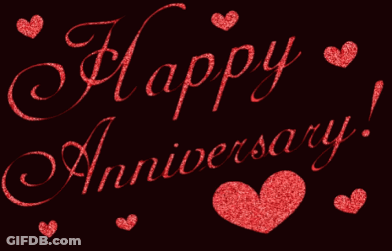 Happy 10Th Anniversary Red Blinking Letters GIF
