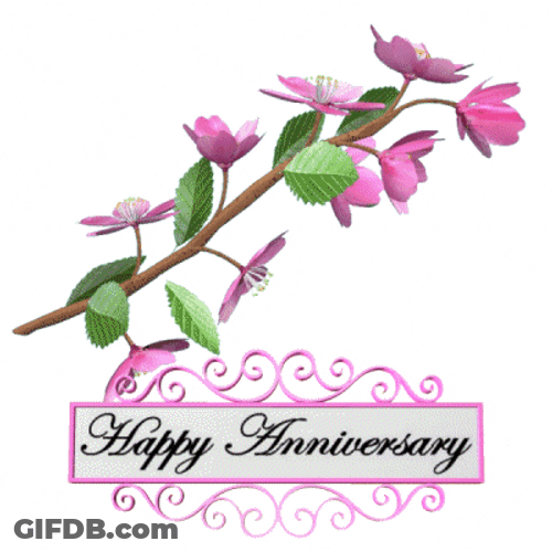 Happy 10Th Anniversary With Purple Flower GIF