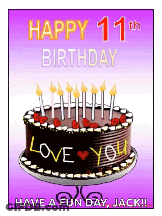 Happy 11Th Birthday Chocolate Cake GIF