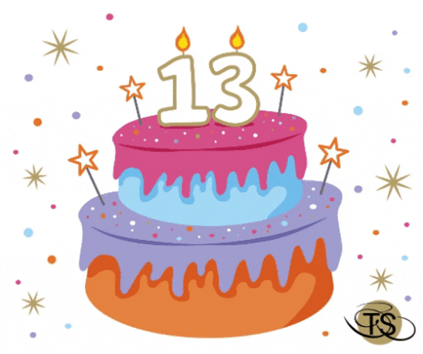 Happy 13Th Birthday Cake Animation GIF