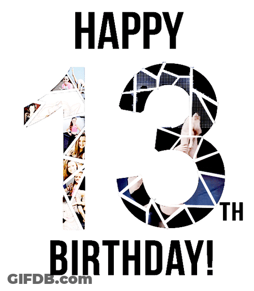 Happy 13Th Birthday Simple Greeting GIF