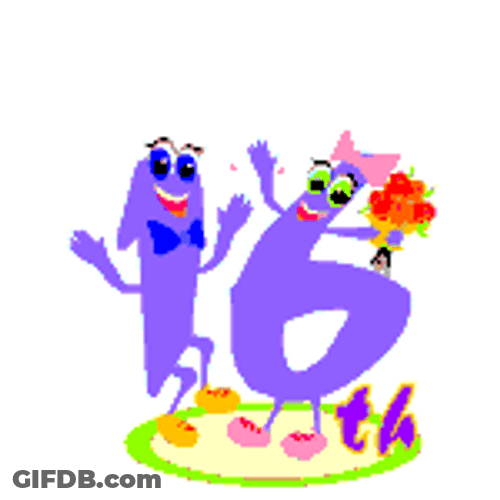 Happy 16Th Birthday Animated Number Candles Fireworks GIF