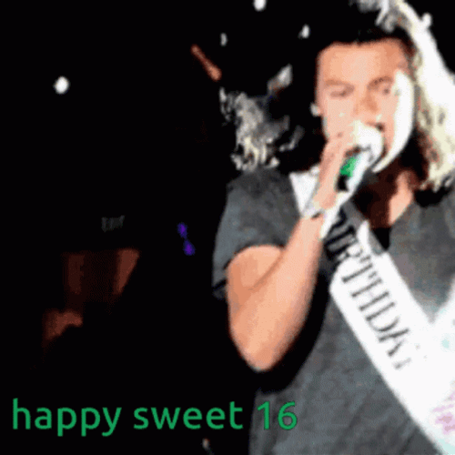 Happy 16Th Birthday Harry Styles One Direction Singing GIF