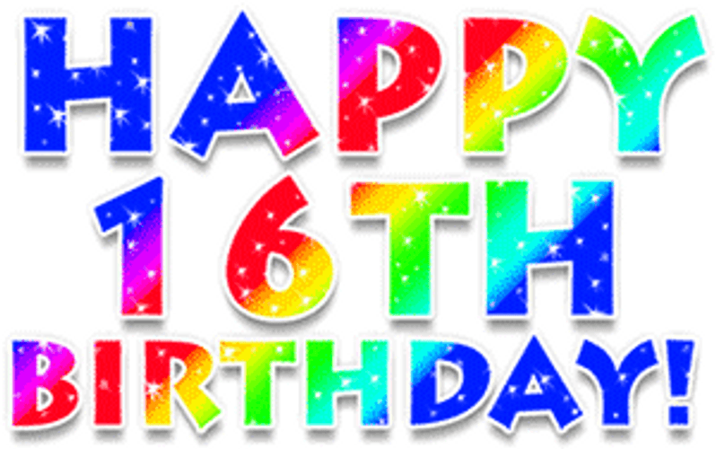 Happy 16Th Birthday Sparkling Rainbow Colors GIF