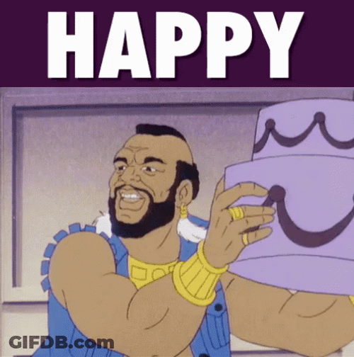Happy 16Th Birthday Throw Cake Mr. T Animated GIF