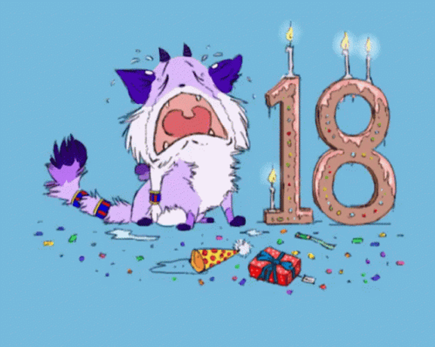 Happy 18Th Birthday Cat Animation GIF