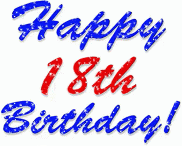 Happy 18Th Birthday Glittery Greeting GIF