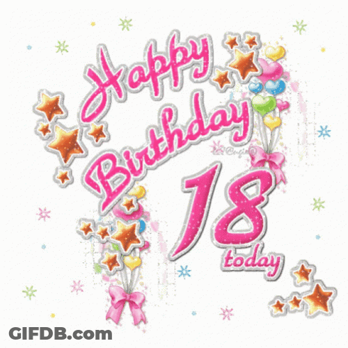Happy 18Th Birthday Sparkling Greeting GIF