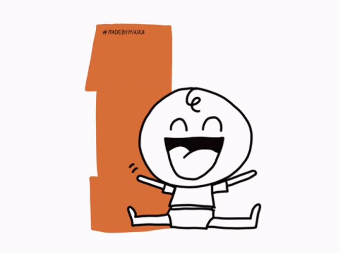 Happy 1St Birthday Animated Baby Number One GIF