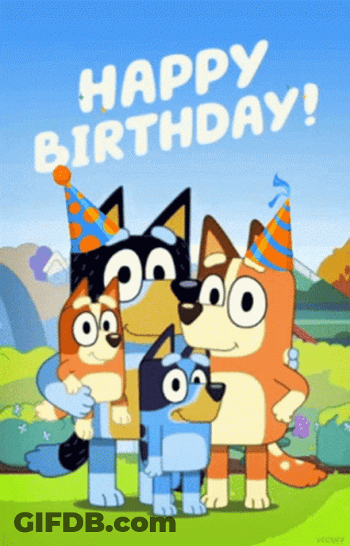 Happy 1St Birthday Bluey And Family GIF
