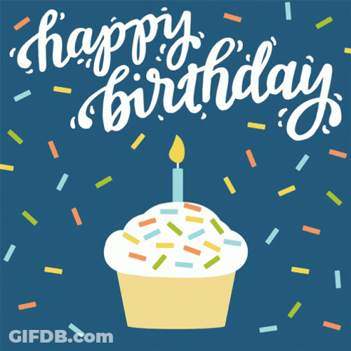 Happy 1St Birthday Cupcake Being Eaten GIF