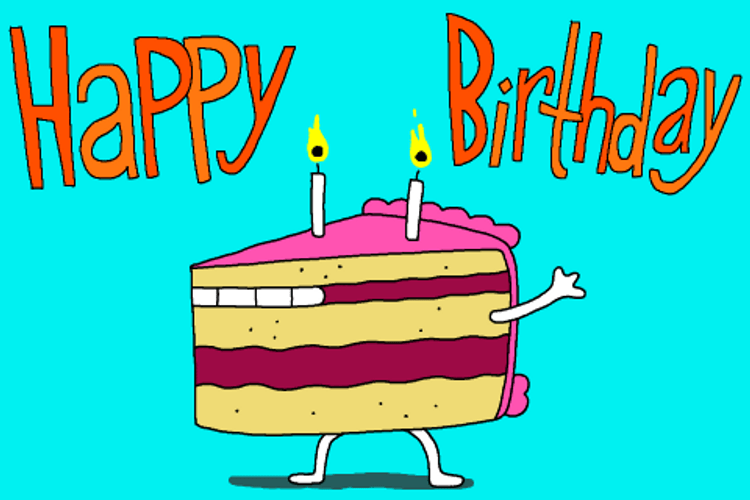 Happy 1St Birthday Piece Of Cake Waving GIF
