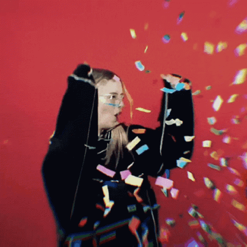 Happy 2 Year Work Anniversary Scattered Confetti GIF