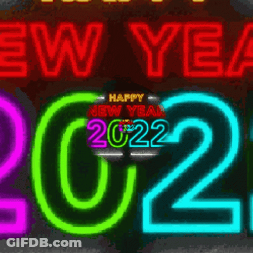 Happy 2022 Colorful Neon GIF