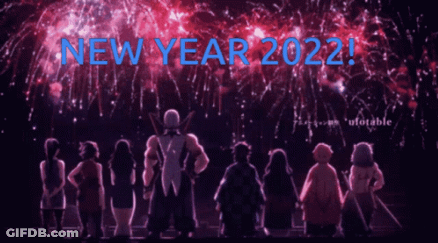 Happy 2022 Fireworks In Anime GIF