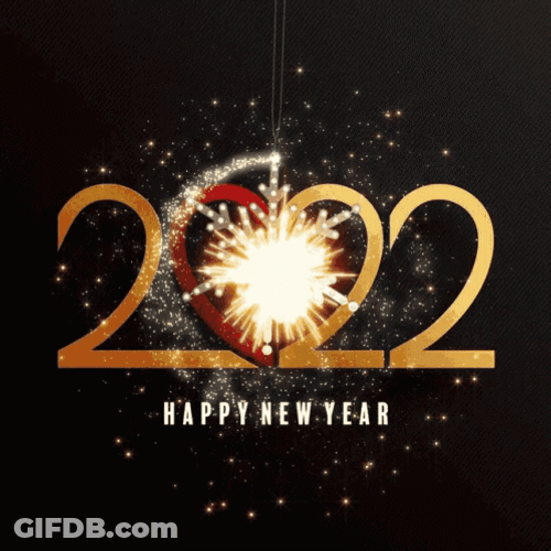 Happy 2022 Happy New Year Elegant Black GIF