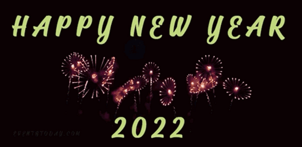 Happy 2022 New Year Fireworks GIF