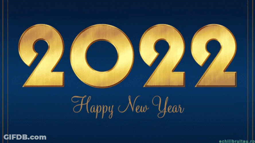 Happy 2022 Text Effect In Golden GIF