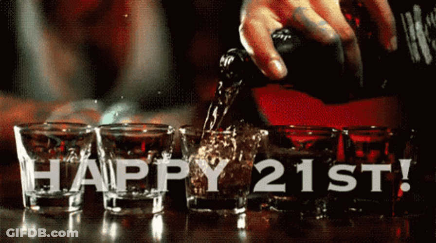 Happy 21 St Drinking Shot GIF